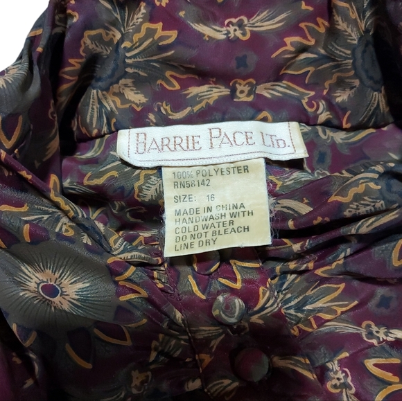 Barrie Pace Ltd Women's Button Down Shirt With Shoulder Pads Size 16 - Picture 3 of 7